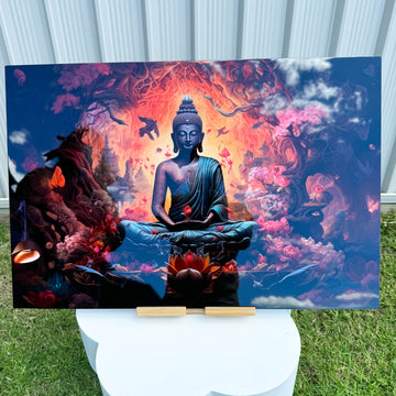 Tranquil Buddha HD Metal Print – Zen-Inspired Wall Art for Inner Peace