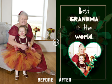 Custom 'World's Best Grandma' Photo Poster - Personalized with Your Uploaded Image on HD Metal Panel