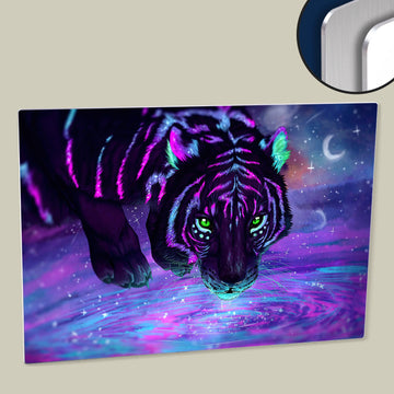 Neon Tiger, Vibrant, High-Resolution Poster Printed on HD Metal Panel