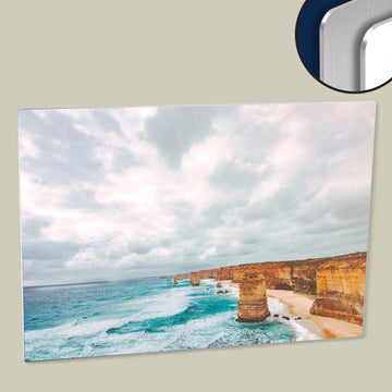 Seashore at Twelve Apostles, Victoria Australia - Digitally Enhanced Poster on HD Metal Panel