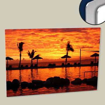 Summer Sunset Seaside Photo - Digitally Enhanced High Resolution Poster Printed on HD Metal Panel