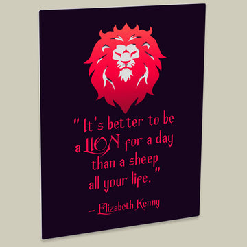 Inspiring 'It's Better To Be A Lion For a Day...' Quote Poster - Printed on High-Quality Chromaluxe Panel