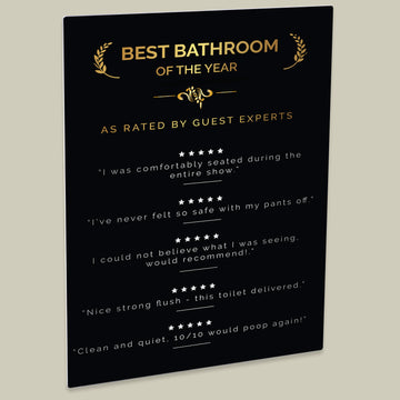 'Bathroom of the Year' Poster - Printed on High-Quality HD Metal Panel for Your Bathroom Decor