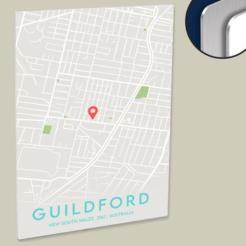 Custom Minimal Style Map Print of Your Address on HD Metal Panel