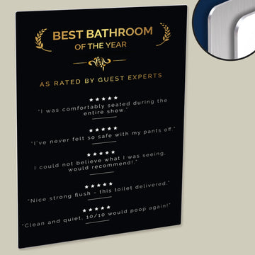 'Bathroom of the Year' Poster - Printed on High-Quality HD Metal Panel for Your Bathroom Decor