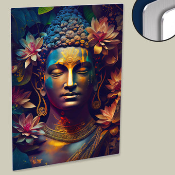 Find Serenity with a Dusky Buddha Floral High Resolution Image Printed on HD Metal Print