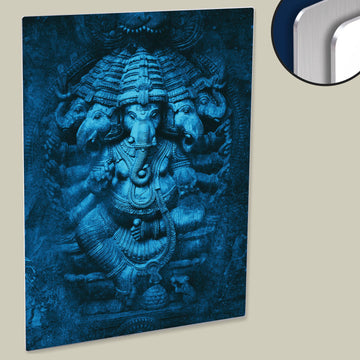 Glowing Lord Ganesh Artwork Poster Printed on HD Metal Panel