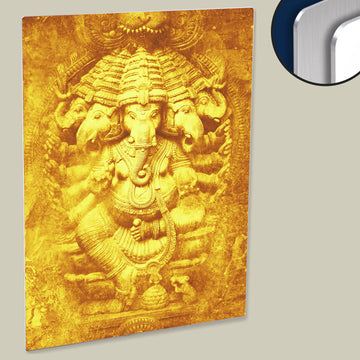 Glowing Lord Ganesh Artwork Poster Printed on HD Metal Panel