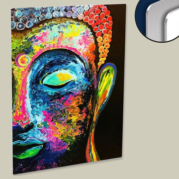 Buddha Colourful Abstract Art Poster Printed on HD Metal Panel