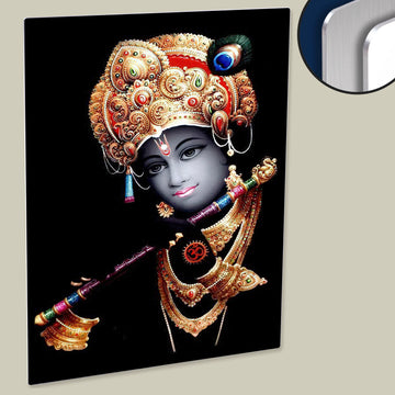 Lord Shree Skrishna Bhagawan Digital Art Poster Printed on HD Panel - High-Quality Print for Home Decor and Worship