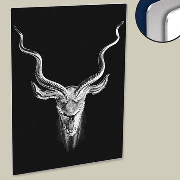 Glowing Vintage Antelope Horns Poster Printed on HD Metal Panel - Unique Home Decor Accent Piece