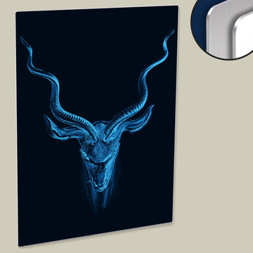 Glowing Vintage Antelope Horns Poster Printed on HD Metal Panel - Unique Home Decor Accent Piece