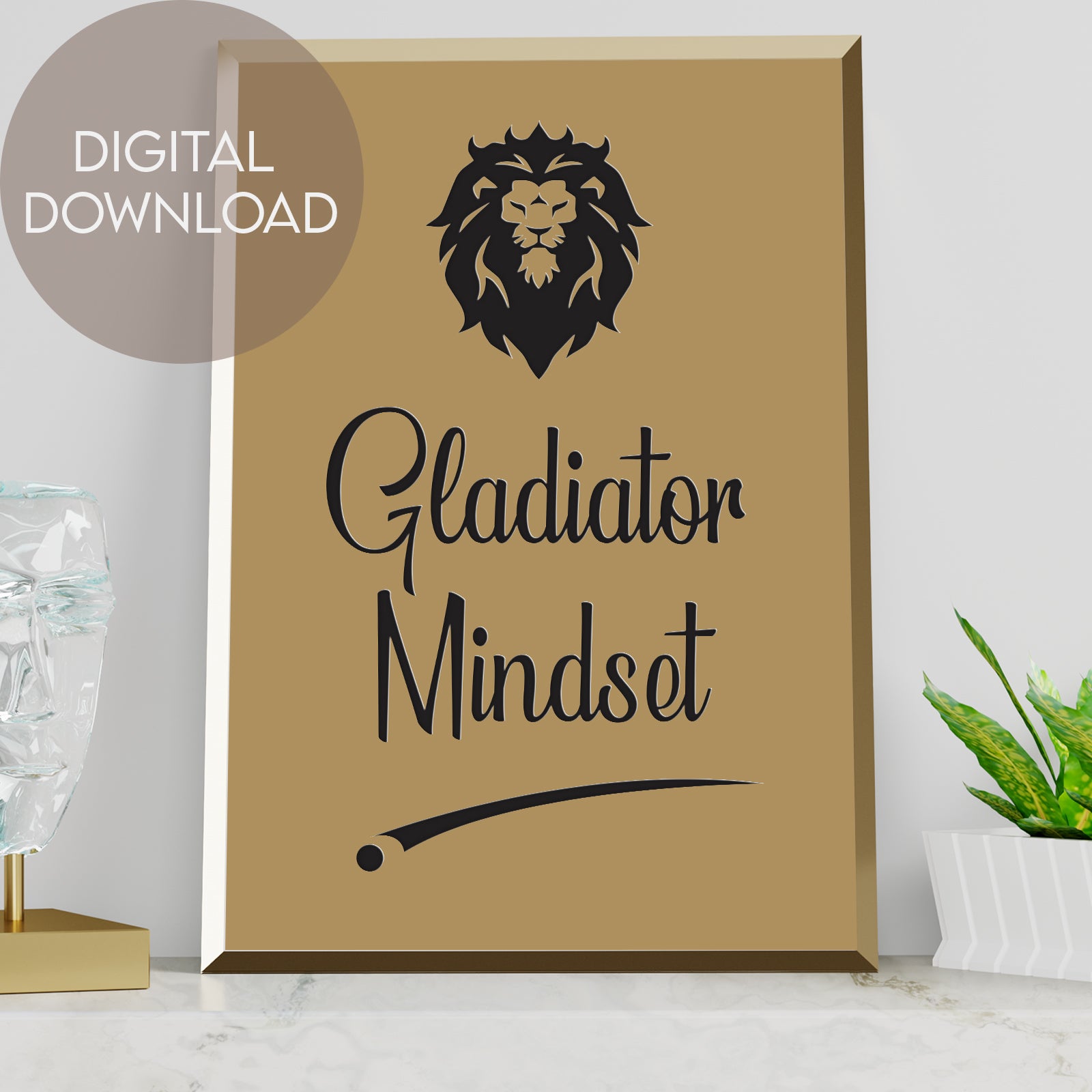 "Gladiator Mindset" Quote Poster - Digital Download