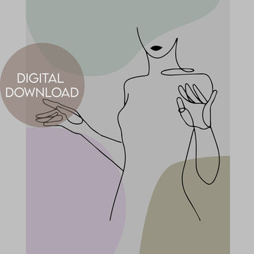 Woman Line Art Modern & Minimal Abstract Art Poster - Digital Download