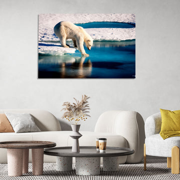 Polar bear at the Arctic - Image by NASA - Digitally Enhanced Poster Printed on HD Metal Panel